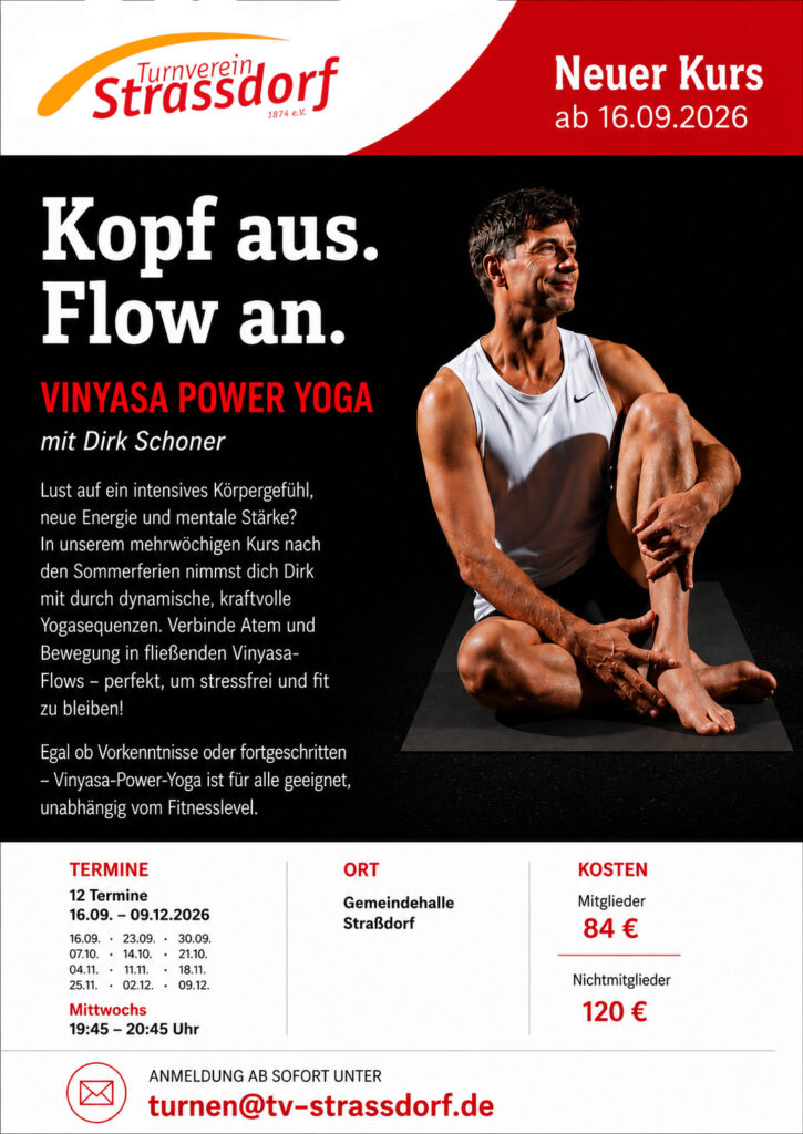 Neuer Vinyasa Power Yoga-Kurs beim TV Straßdorf